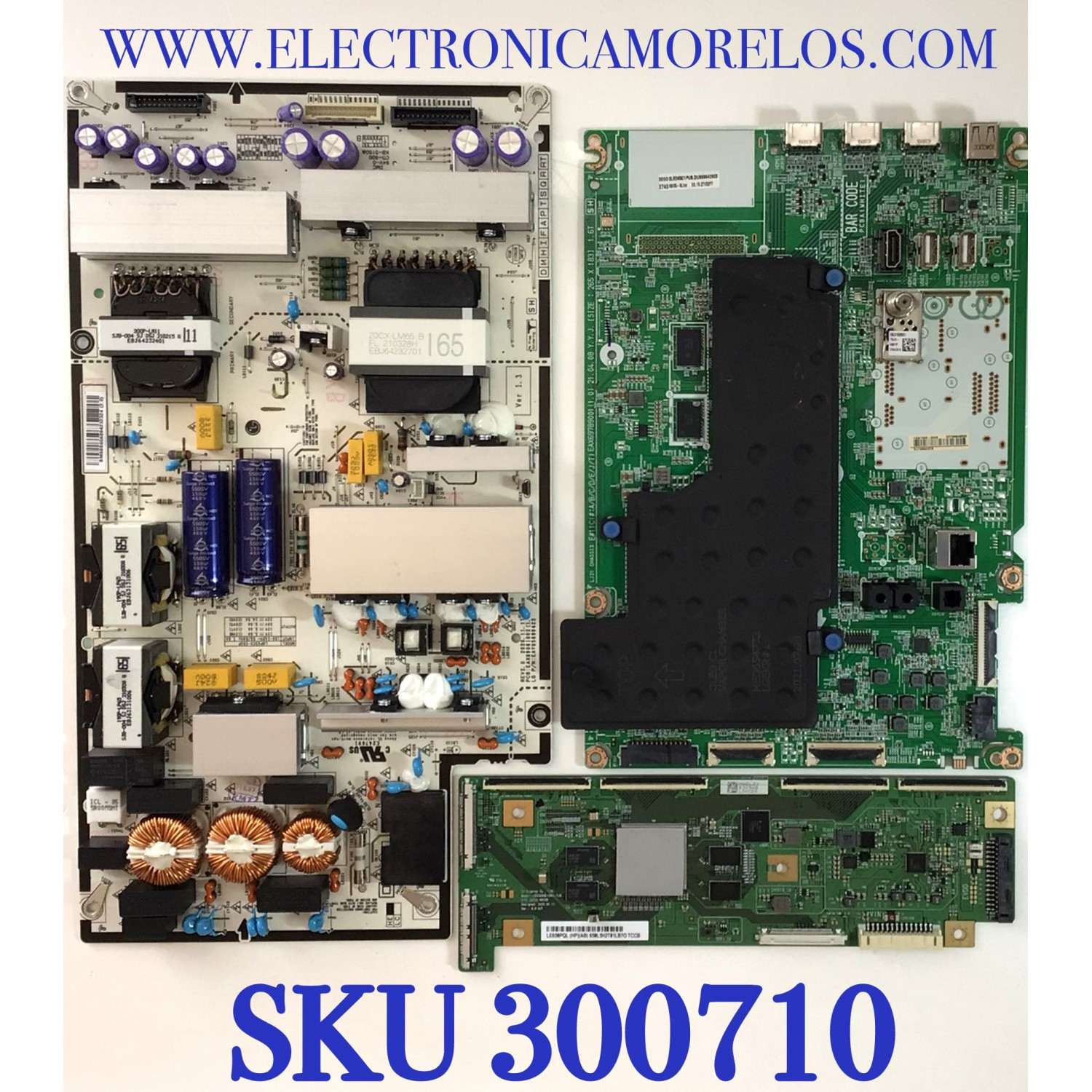 KIT DE TARJETAS PARA TV LG / MAIN EBT66642903 / EAX69532304(1.0) / FUENTE EAY65689423 / EAX69061002(1.0) / 65689423 / T-CON 6871L-6309A / 6870C-0852B / PANEL AC650AQL CPA1_RS / MODELO OLED65C1PUB / OLED65C1PUB.DUSPLJR